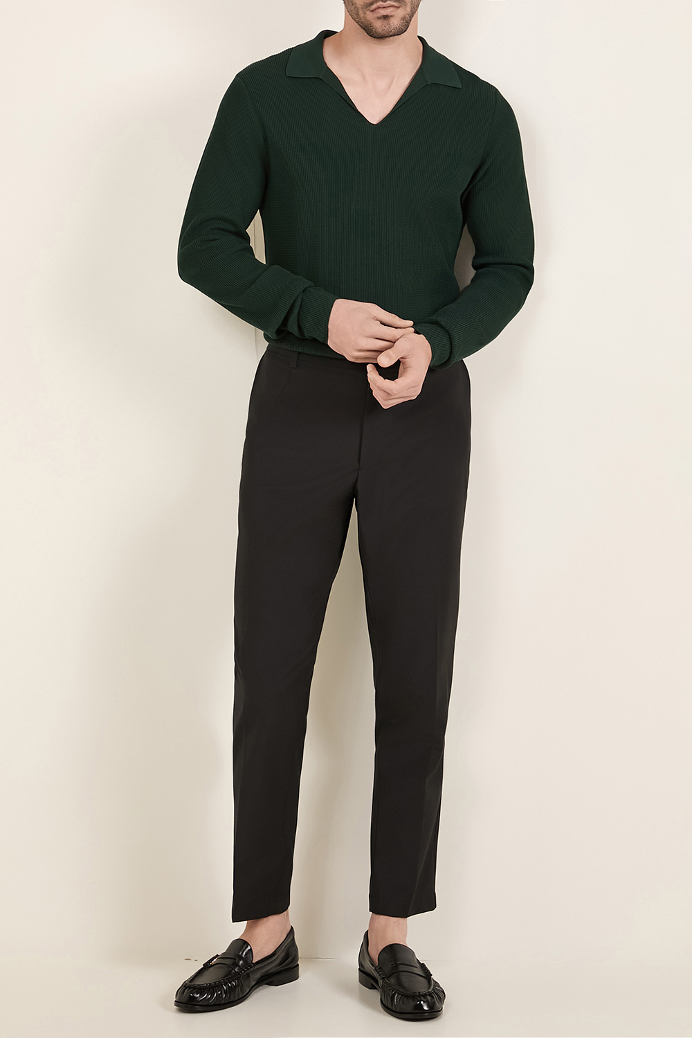 חולצת פולו סרוגה